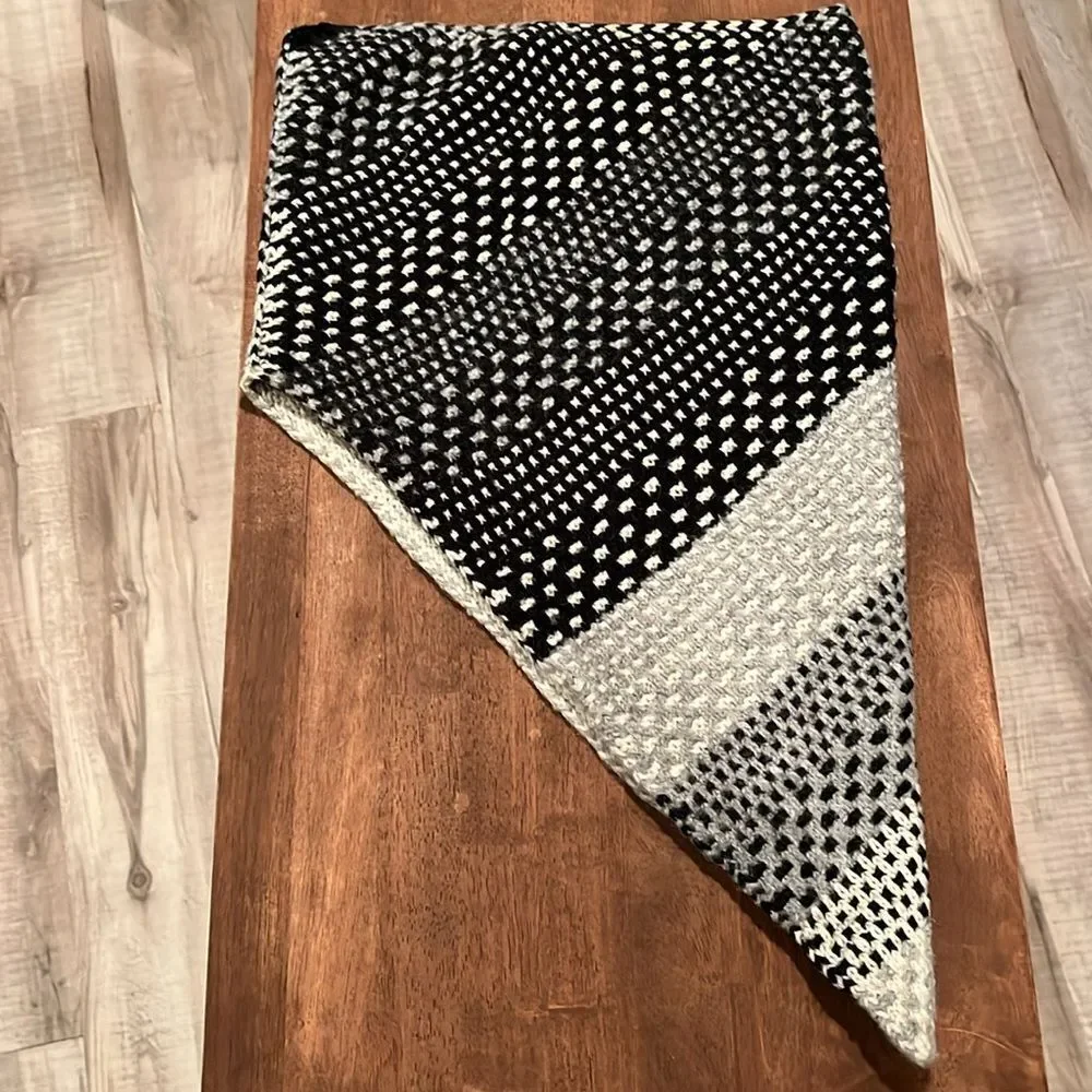 Handmade Wool Cowl Andrea Mowry Black and Gray knit